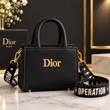 Women's Structured Handbag with Twin Handles & Shoulder Strap
