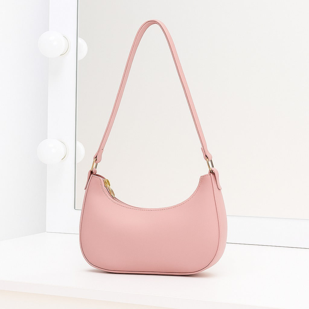 Stylish Moon Shoulder Bag for Women – Premium PU Leather Underarm Handbag