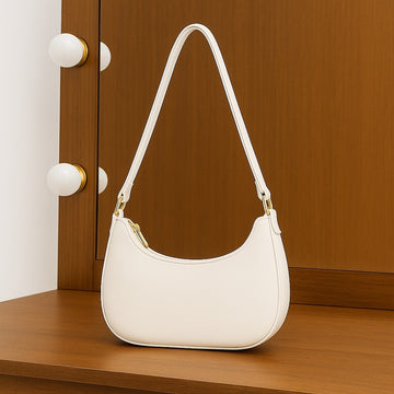 Stylish Moon Shoulder Bag for Women – Premium PU Leather Underarm Handbag