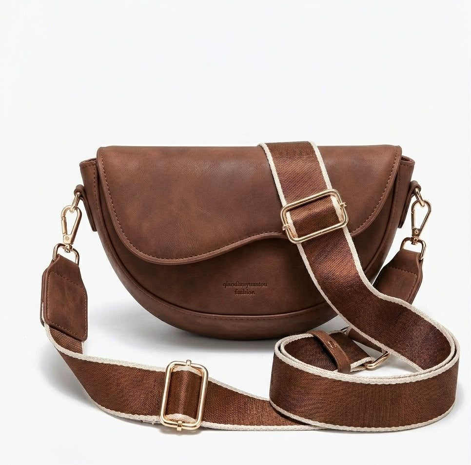 Luna Women's Crescent Bag – Premium PU Leather Crossbody & Shoulder Bag in Cream
